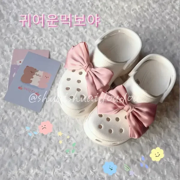 Cute Red Bow Shoe Charms for Crocs Designer DIY Bow-knot Wing Shoe Decorations High Quality Clogs Buckle Accessories New Fashion - Image 4