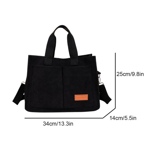 Ladies' handbag, large capacity new fashionable canvas shoulder bag, crossbody bag, commuting bag zwq - Image 2