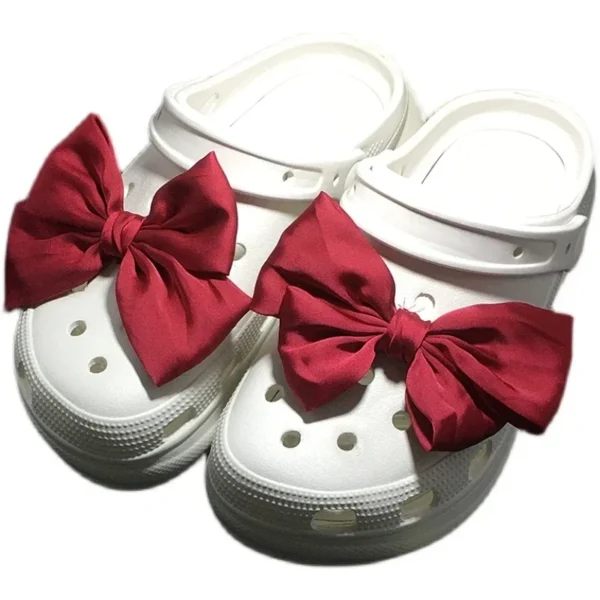 Cute Red Bow Shoe Charms for Crocs Designer DIY Bow-knot Wing Shoe Decorations High Quality Clogs Buckle Accessories New Fashion - Image 6
