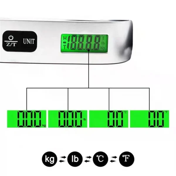 Portable Scale Digital LCD Display 110lb/50kg Electronic Luggage Hanging Suitcase Travel Weighs Baggage Bag Weight Balance Tools - Image 7