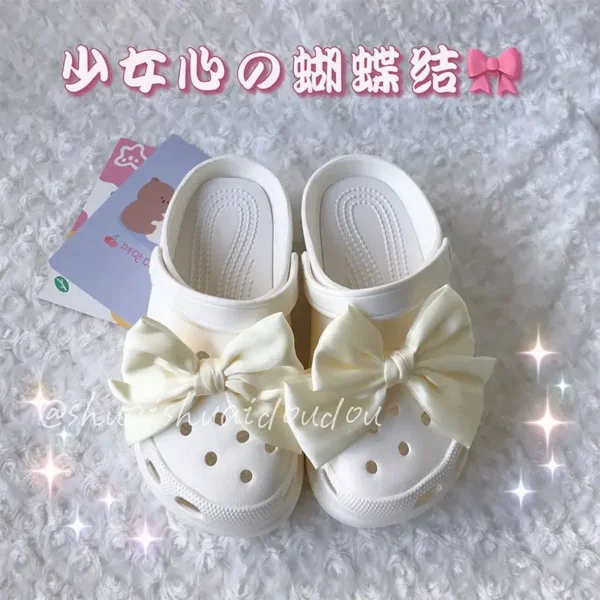 Cute Red Bow Shoe Charms for Crocs Designer DIY Bow-knot Wing Shoe Decorations High Quality Clogs Buckle Accessories New Fashion - Image 3