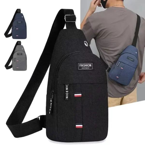 Chest Bag Men's One Shoulder Crossbody Bag Large Capacity Outdoor Sports And Leisure Fashion Small Shoulder Bag Large Capacit - Image 3