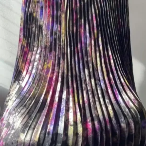 Polished Luster Lurex Midi Skirt Women's Shiny Metallic Luxury Pleated Skirt 2025 New In Boutique Clothing