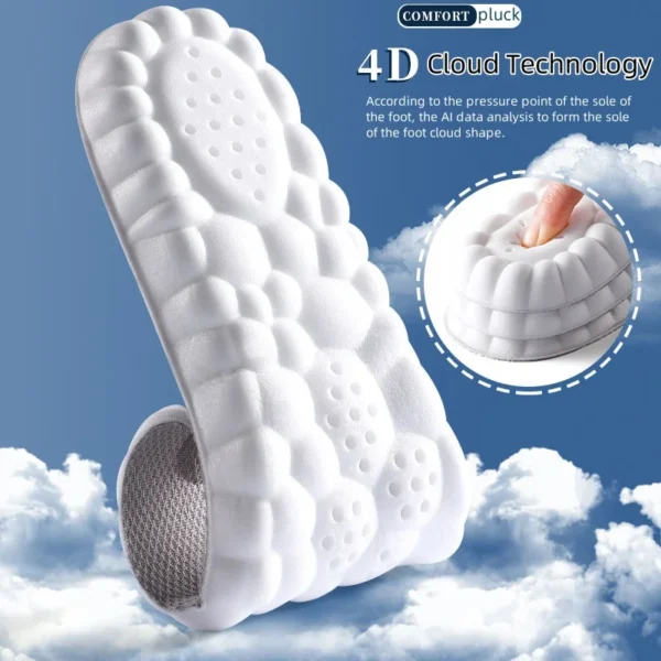 1 pair of 4D soles, breathable shock-absorbing running Sports and leisure unisex insole, soft and flexible, suitable for casual - Image 4