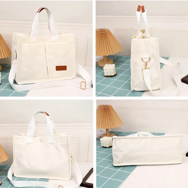 Ladies' handbag, large capacity new fashionable canvas shoulder bag, crossbody bag, commuting bag zwq - Image 3