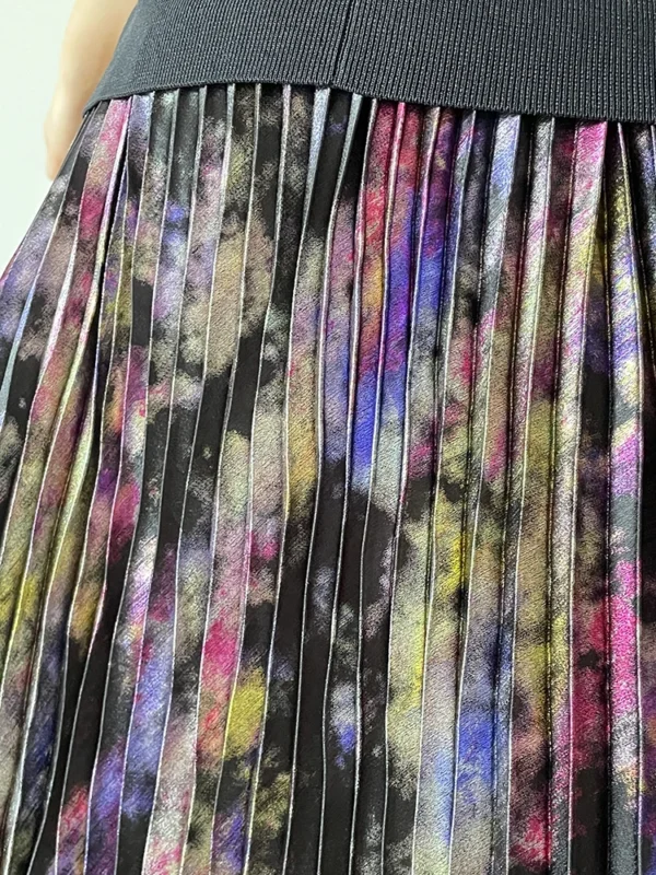 Polished Luster Lurex Midi Skirt Women's Shiny Metallic Luxury Pleated Skirt 2025 New In Boutique Clothing - Image 7