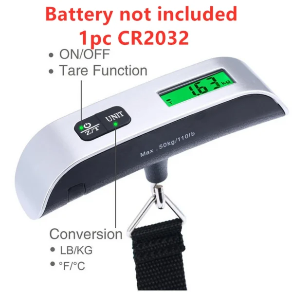Portable Scale Digital LCD Display 110lb/50kg Electronic Luggage Hanging Suitcase Travel Weighs Baggage Bag Weight Balance Tools - Image 4