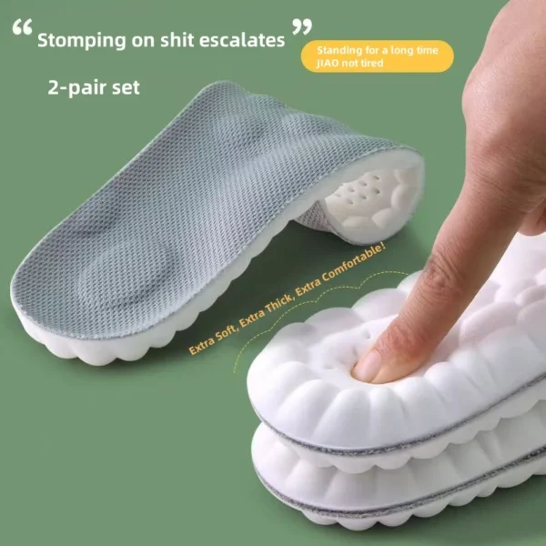 1 pair of 4D soles, breathable shock-absorbing running Sports and leisure unisex insole, soft and flexible, suitable for casual - Image 5