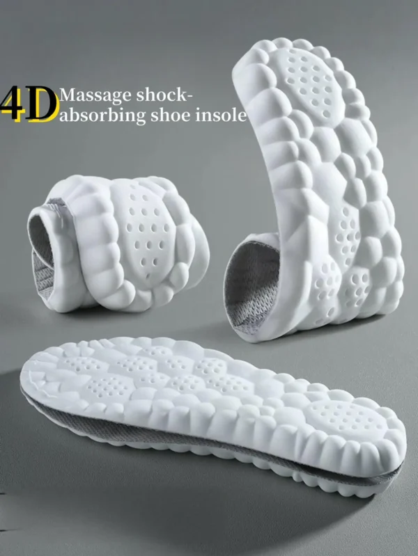 1 pair of 4D soles, breathable shock-absorbing running Sports and leisure unisex insole, soft and flexible, suitable for casual
