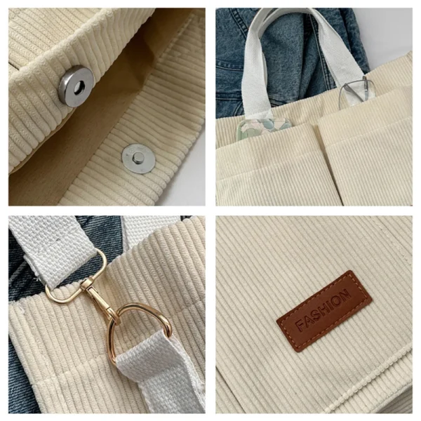 Ladies' handbag, large capacity new fashionable canvas shoulder bag, crossbody bag, commuting bag zwq - Image 4