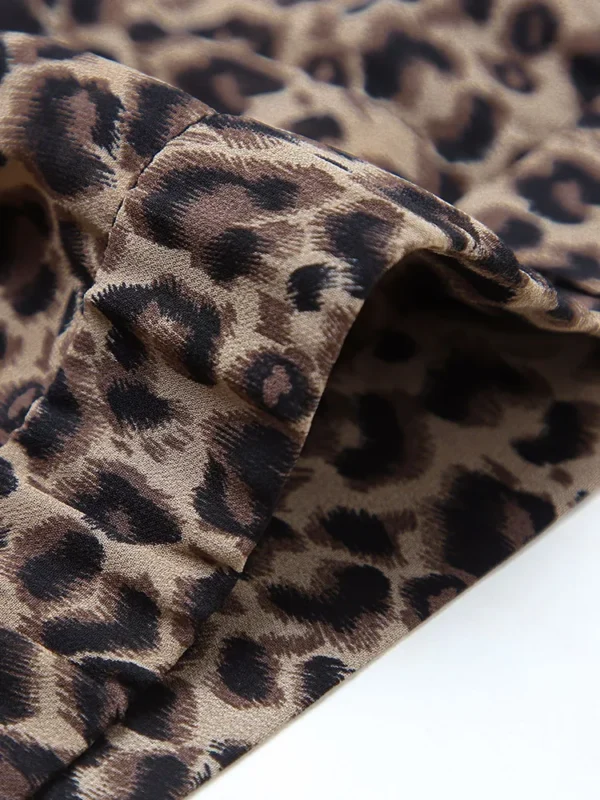 ZUZK Leopard Print Irregular Fishtail Chiffon Skirts Elegant High Waist Summer Luxury Party Skirt Female Ruffles Long Skirts - Image 7