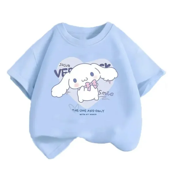 2024 New Summer COTTON T shirt Girls Boys Cinnamoroll T shirt Cartoon Print Kids T-Shirts Children Girls Tops Clothes - Image 3