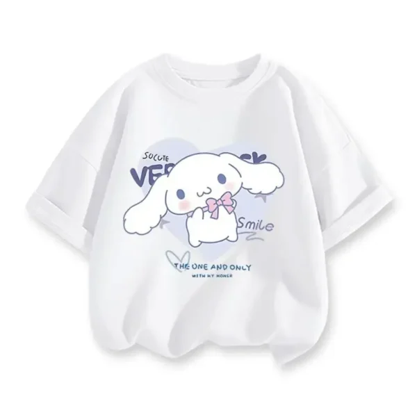 2024 New Summer COTTON T shirt Girls Boys Cinnamoroll T shirt Cartoon Print Kids T-Shirts Children Girls Tops Clothes - Image 2