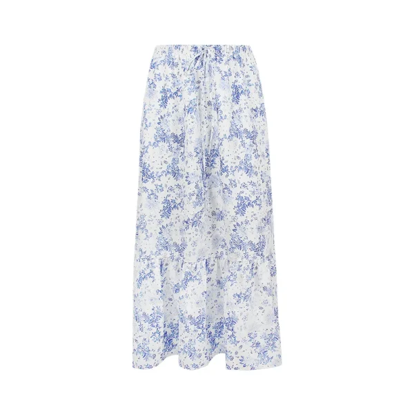 Suninheart Summer Blue Floral Print Dress Set Elegant Midi 2 Pieces Dress Set for Holiday Party Ruffle Women Dresses 2023 - Image 7