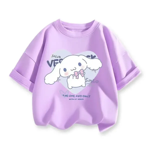 2024 New Summer COTTON T shirt Girls Boys Cinnamoroll T shirt Cartoon Print Kids T-Shirts Children Girls Tops Clothes - Image 5