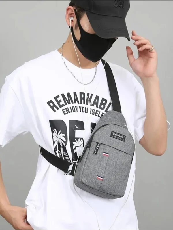 Fashionable and Trendy Lightweight Single Minimalist Shoulder Crossbody Bag for Men with Large Capacity for Leisure and Sports - Image 3