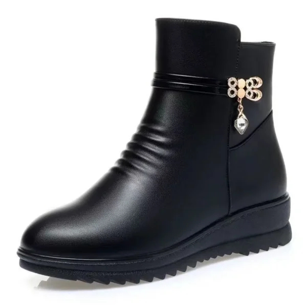 2024 Winter Thick Fur Inner Leather Women's Snow Boots Large Women's Winter Shoes - Image 5